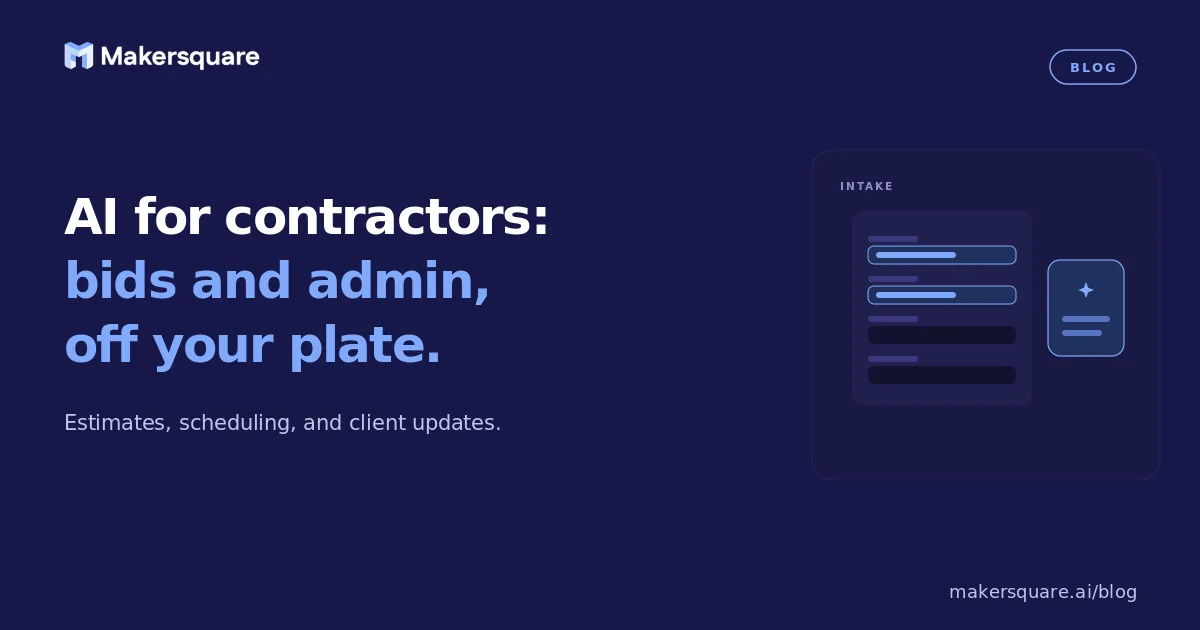 AI for Contractors: Bids and Admin, Off Your Plate