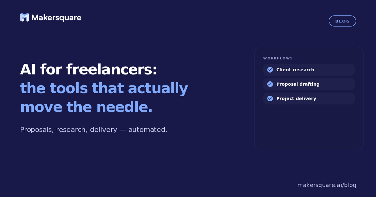 AI for freelancers: the tools that actually move the needle