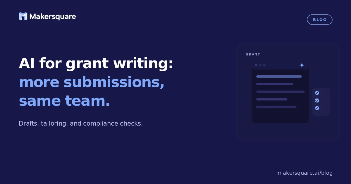 AI for Grant Writing: More Submissions, Same Team