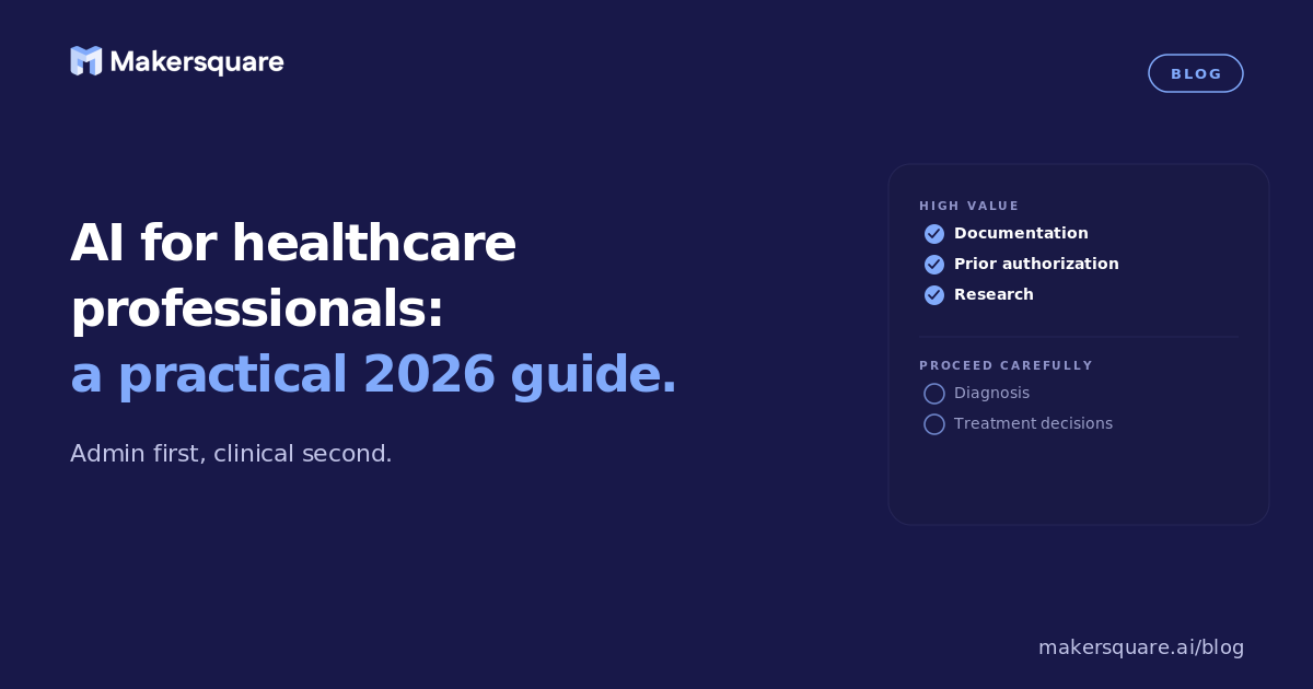 AI for healthcare professionals: a practical 2026 guide