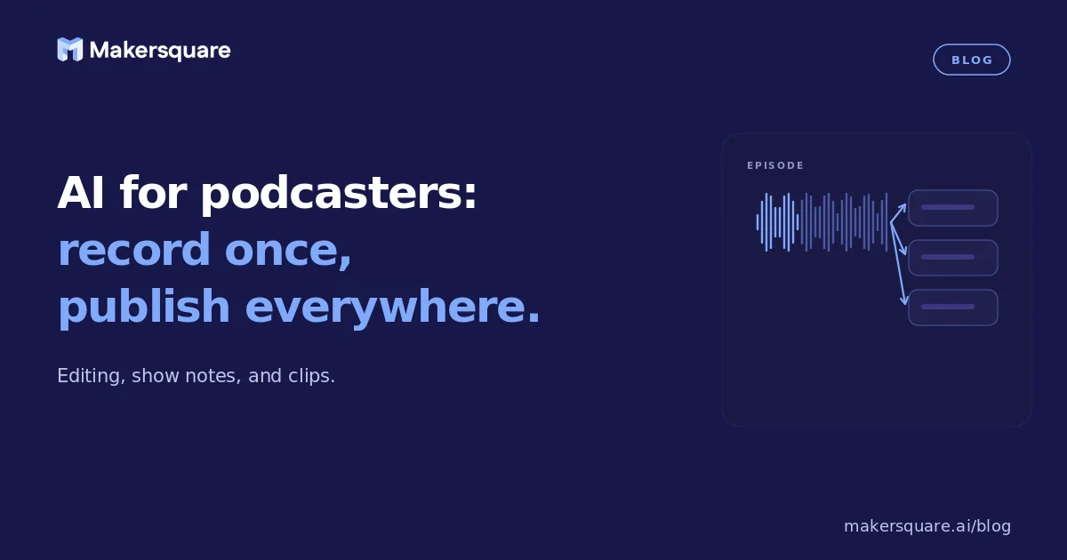 AI for Podcasters: Record Once, Publish Everywhere
