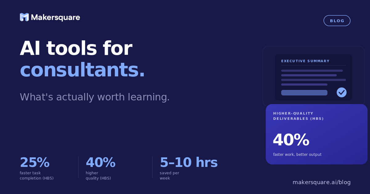AI tools for consultants: what's actually worth learning