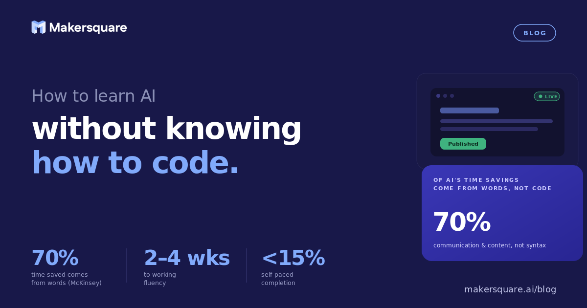 How to learn AI without knowing how to code