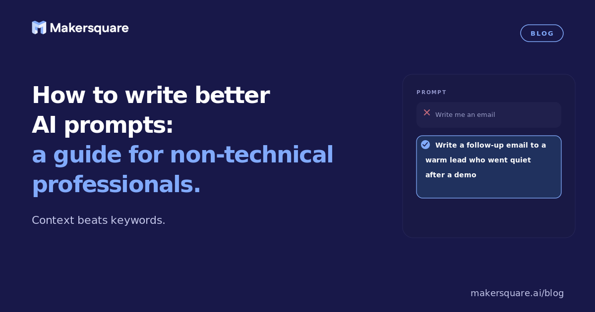 How to write better AI prompts: a guide for non-technical professionals