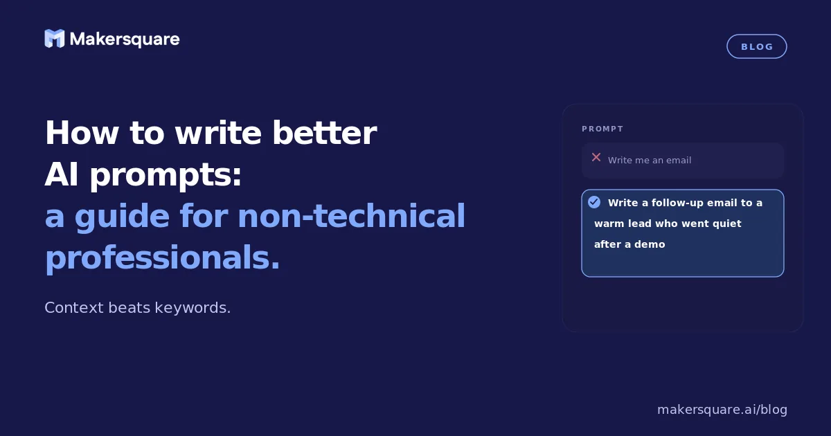 How to write better AI prompts: a guide for non-technical professionals