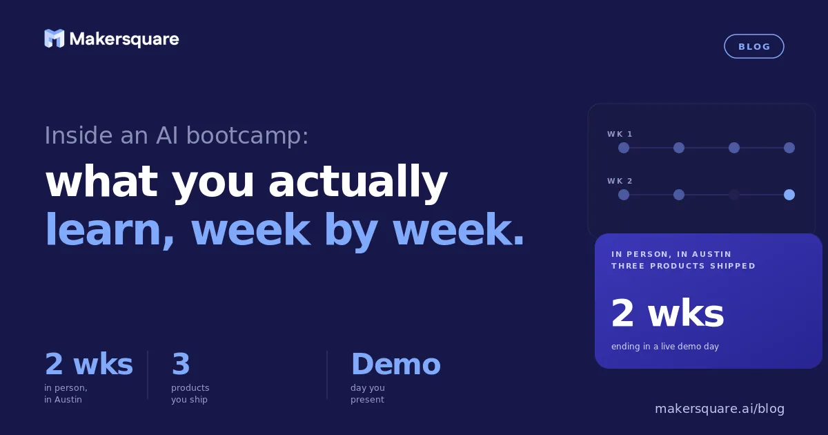 What do you actually learn at an AI bootcamp? A week-by-week breakdown.