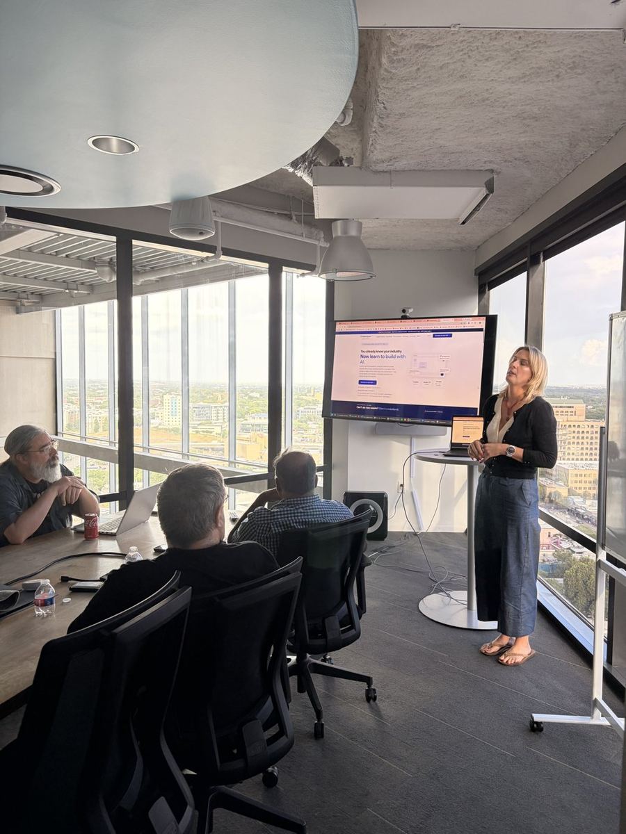 Jennifer presenting the agent she built